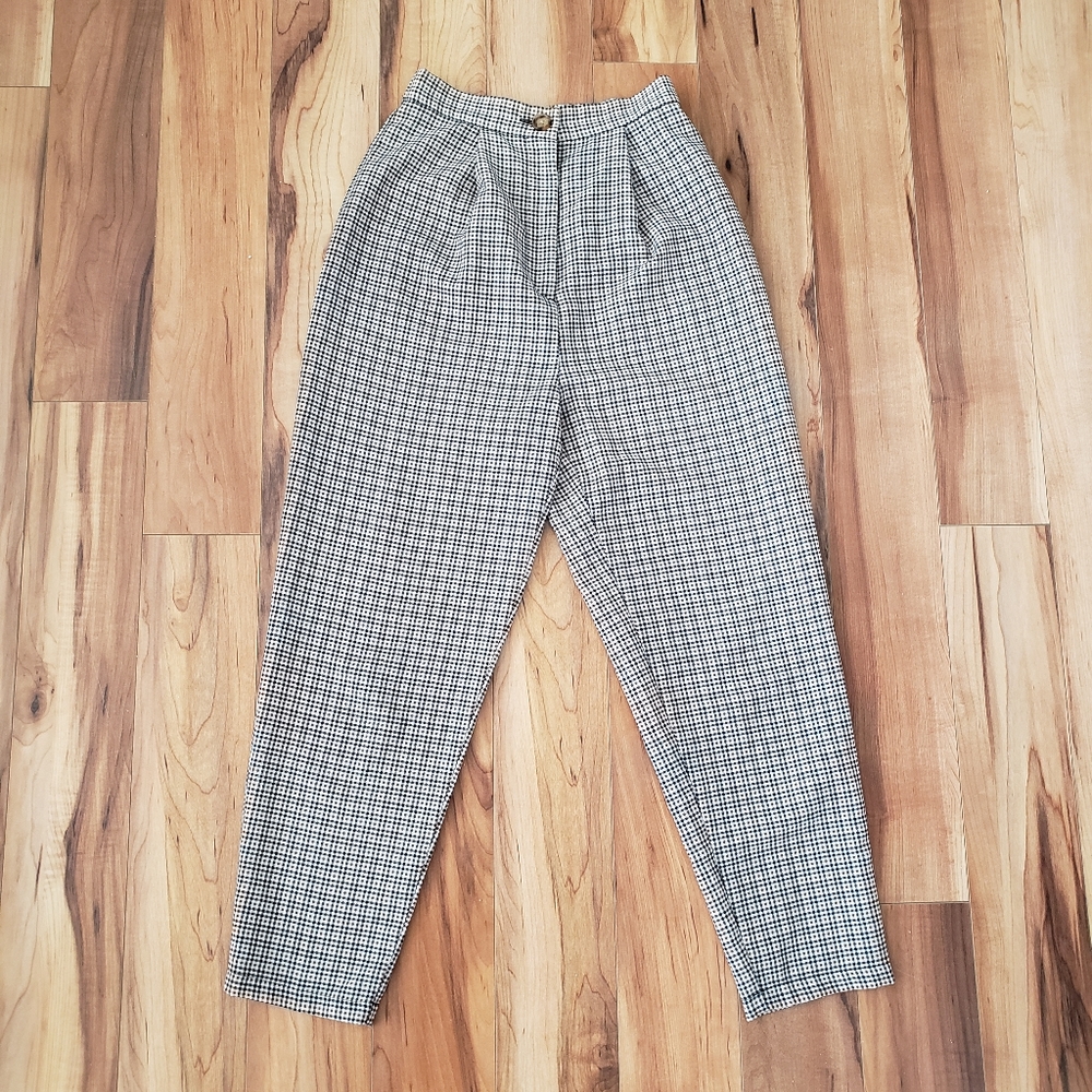 H&M High Rise Plaid Pants